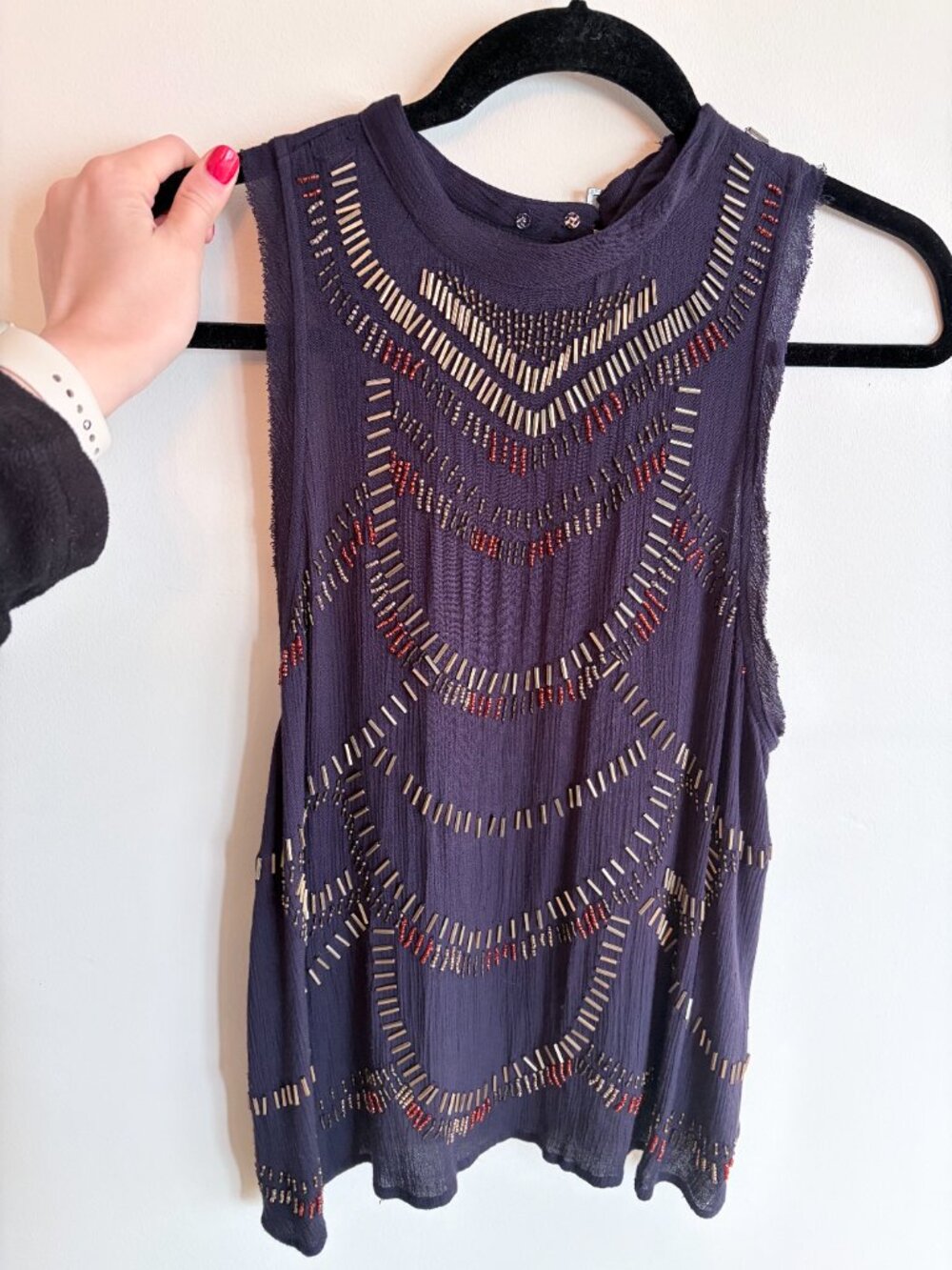 Free People Beaded Top